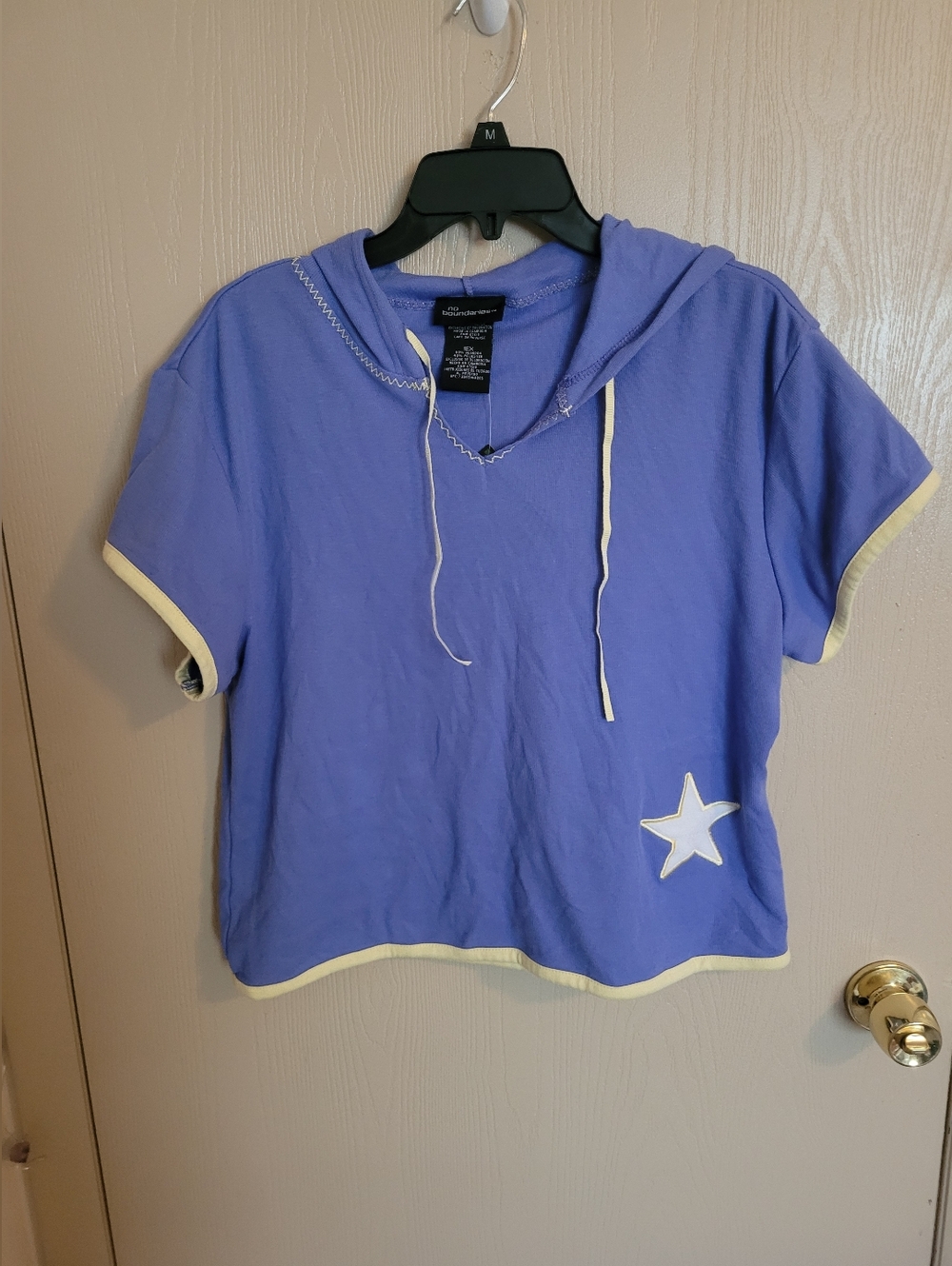 No Boundaries Vintage Y2K Periwinkle Short Sleeve Top With Star NWT 2003 1XL